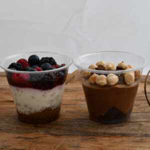 Vasitos cheesecake y brownie El Trigal